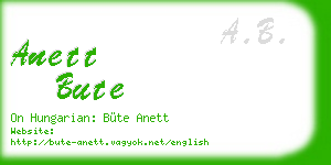 anett bute business card
